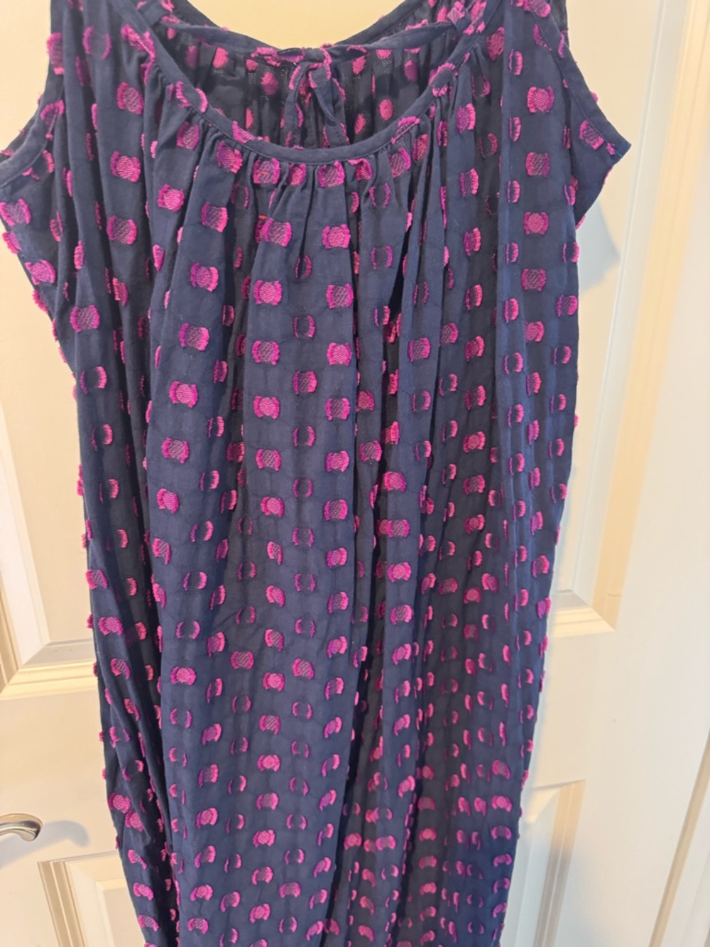 Xirena Rhode Moonset Navy Dress with Pink Dot Print | L - Picture 6 of 6
